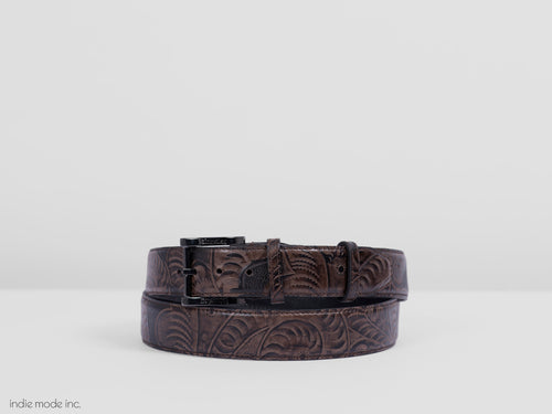 Kingsley Belt 323 Engraved Brown/Black