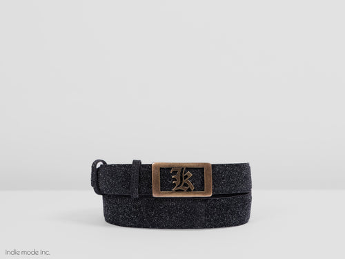 Kingsley Logo Belt 151 Stardust Black/Old Gold